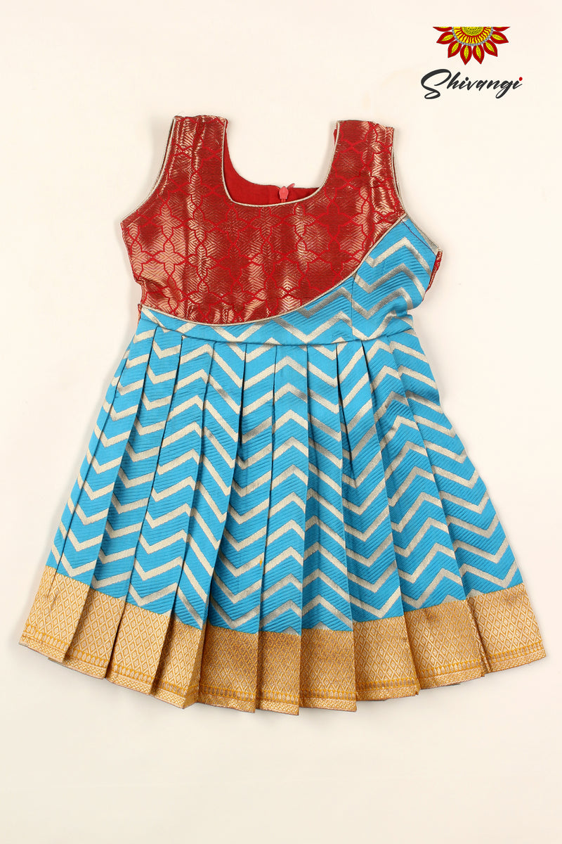 New Born Green Blue Lakshana Frock LF381