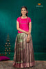 Green Mugil Mozhi Traditional Pattu Pavadai Set for Girls