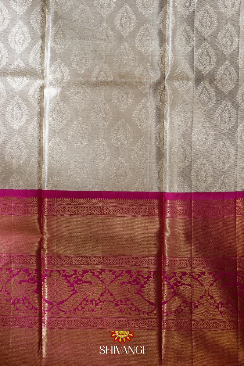 Green Silk Pattu Pavadai Unstitched Material For Kids !!! main image 1
