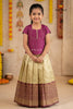 Maroon Golden Crown Traditional Pattu Pavadai Sets