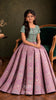 Pink FloralBouquet Traditional Pattu Pavadai Sets