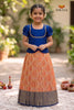 Peach Silver Bloom EMB Traditional Pattu Pavadai Sets