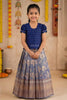 Navy Blue Floral Moon Traditional Pattu Pavadai Sets