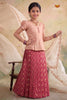 Peach Sunset Creeper Traditional Pattu Pavadai Sets