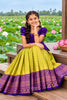 Parrot Green Thara Checks Traditional Pattu Pavadai Sets