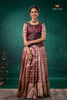 Brown Tissue Turmeric Traditional Pattu Pavadai Set