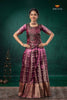 Pink Tissue Turmeric Traditional Pattu Pavadai Set