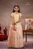 Peach Yellow Diamond Traditional Pattu Pavadai Set