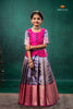 Purple Tissue Turmeric Traditional Pattu Pavadai Set