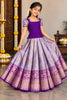 Purple Garden Weave Traditional Pattu Pavadai Sets