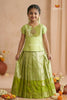 Green Golden Chanbali emb Traditional Pattu Pavadai Sets