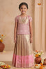 Pink Golden Chanbali emb Traditional Pattu Pavadai Sets