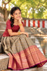 Grey Golden Rain Traditional Pattu Pavadai Sets