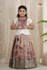 Pink Honey Rose Traditional Pattu Pavadai Set for Girls