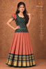Orange Mini BlocksTraditional Pattu Pavadai Sets
