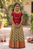 Parrot Green Floral Star Traditional Pattu Pavadai Sets