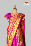 Magenta Art Silk Half Saree | Langa Lavani For Girls!!!