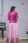 Lavender Kota Creeper Traditional Pattu Pavadai For Girls !!!