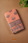 Peach Floral Mughal Ethnic Cotton Saree !!!