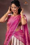 Pink Bird of Paradise Half Saree | Lehenga For Girls