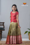 Golden Sprout Traditional Organza Pattu Pavadai For Girls !!!