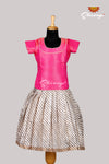 Pink Patola LeheriyaJust Born Pattu Pavadai For Babies