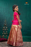 Mustard Yellow Mugil Mozhi Traditional Pattu Pavadai Set for Girls