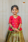 Green Mayil Iragu Traditional Pattu Pavadai Set