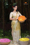 Onam Gold Metallic Duo Half Saree | Lehenga For Girls