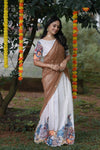 White Radhai Half Saree | Lehenga For Girls
