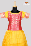 Yellow Shaded Checks Just Born Pattu Pavadai For Babies