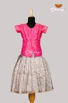Pink Patola LeheriyaJust Born Pattu Pavadai For Babies
