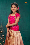 Mustard Yellow Mugil Mozhi Traditional Pattu Pavadai Set for Girls