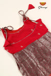 Red Golden Aster Baby Frock For Girls !!!