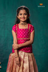 Mustard Yellow Mugil Mozhi Traditional Pattu Pavadai Set for Girls
