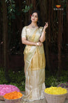 Onam Gold Metallic Duo Half Saree | Lehenga For Girls