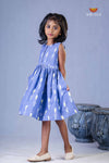 Blue Ikkat Frock For Kids