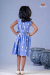 Blue Ikkat Frock For Kids