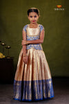 Blue Golden Tulip Traditional Pattu Pavadai Set for Girls