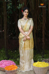 Onam Gold Metallic Duo Half Saree | Lehenga For Girls