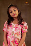 Pink Organza Frock For Kids