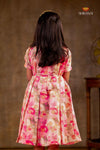 Pink Organza Frock For Kids