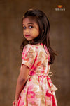 Pink Organza Frock For Kids