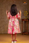 Pink Organza Frock For Kids