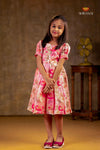 Pink Organza Frock For Kids
