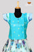 B.B Sky Blue Org.Floral Digital Print Just Born Pattu Pavadai For Babies