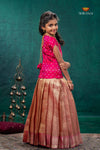 Mustard Yellow Mugil Mozhi Traditional Pattu Pavadai Set for Girls