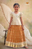 Orange Golden Clip Traditional Pattu Pavadai Sets
