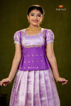 LavenderPurple Mango EmbTraditional Pattu Pavadai Set for Girls!!!