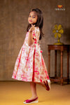 Pink Organza Frock For Kids
